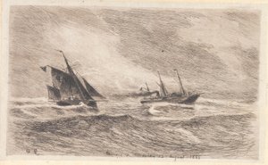 Sturm in der Nordsee. Arcturus bekommt einen Lotsen