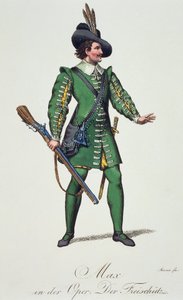 Max, Kostümentwurf für Der Freischütz, von Carl Maria von Weber (1786-1826) von Carl Maria von Weber