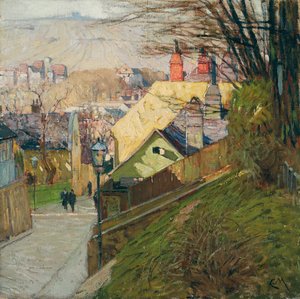 Das Haus von Therese Krones in Döbling in Wien, ca. 1912-1914 von Carl Moll