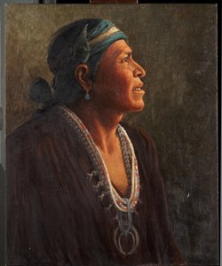 Ta-otza-begay, auch genannt Meguelito, Navajo-Medizinmann von Carl Moon