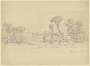 Baumstudie aus der Gegend von Villeneuve bei Avignon von Carl Morgenstern