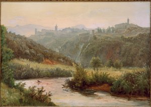 Blick auf Tivoli und die Wasserfälle von Carl Morgenstern