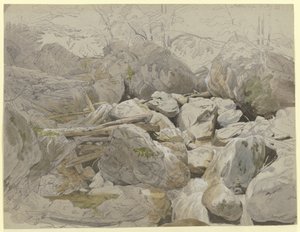 Wasserfall zwischen Felsblöcken von Carl Morgenstern