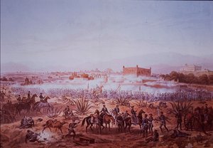 Mexikanisch-Amerikanischer Krieg (1846-48), Schlacht von Molino del Rey, US-Truppen greifen an von Carl Nebel