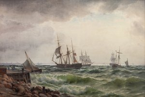 Schiffe an Land nach einem Regenschauer von Carl Neumann