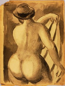 Weiblicher Akt mit Drapierung von Carl Newman