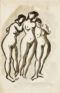 Gruppe von drei weiblichen Akten von Carl Newman