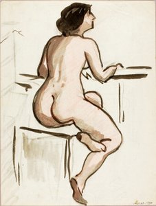 Sitzender weiblicher Akt von Carl Newman