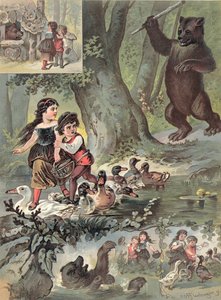 Hänsel und Gretel im Wald, um 1880