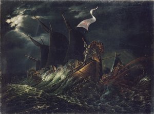 Frithjof tötet zwei Ozeantrolle von Carl Peter Lehmann
