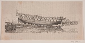 Ein Linienschiff läuft vom Stapel von Carl Peter Theodor Rothweiler