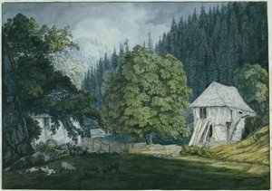 Schneidemühle im Beuerner Thale (Blatt 8 aus dem Skizzenbuch von Badens Umgebung) von Carl Philipp Fohr