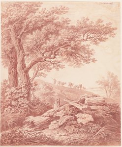 Alte Bäume in einer pastoralen Landschaft von Carl Philipp Schallhas
