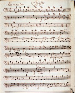 Seite der musikalischen Partitur des Konzerts in D-Dur von Karl Philipp Stamitz