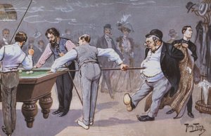 Komische Szene in einer Billardhalle von Carl Robert Arthur Thiele