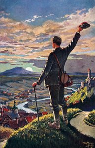 Die Rückkehr des Soldaten nach Hause - Illustration von Carl Robert Arthur Thiele 1860-1936 von Carl Robert Arthur Thiele