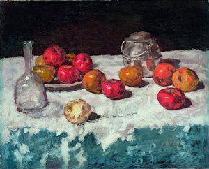 Stillleben mit Äpfeln - Carl Schuch, Öl auf Leinwand, 1889 - Museum Kunstpalast, Düsseldorf von Carl Schuch