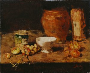 Stillleben mit weißer Schale