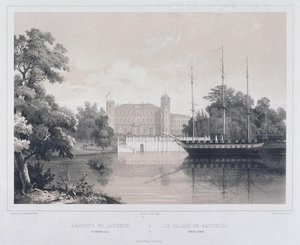 Blick auf den Palast in Gatchina vom See aus, 1850er Jahre von Carl Schulz