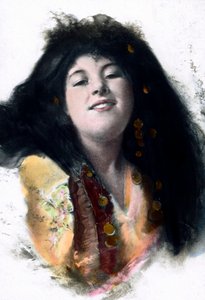 Europäisches Ideal eines Arabers. Porträt einer jungen Frau, einer untergeordneten zweiten Frau eines arabischen Mannes. Carl Simon Archiv, Bilddatum circa 1910.