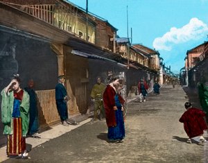 Japan, Honshu-Insel, Kanto-Region, Straßenleben in Tokio, Bilddatum: ca. 1920