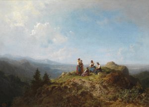 Dirndln auf der Alm
