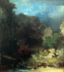 Landschaft mit weiblicher Figur