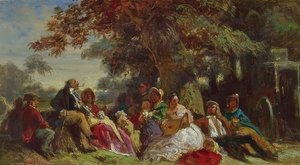 Schauspielergesellschaft im Freien