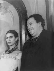 Frida Kahlo und Diego Rivera während eines Besuchs in New York von Carl Van Vechten