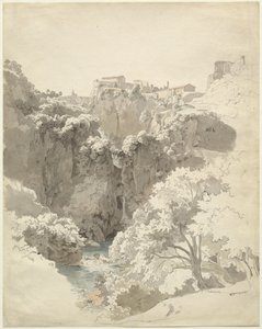 Tivoli und der Tempel der Sibylle über der Aniene-Schlucht von Carl Wagner