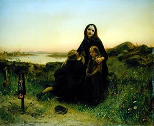 Die trauernde Witwe, 1852 von Carl Wilhelm Huebner