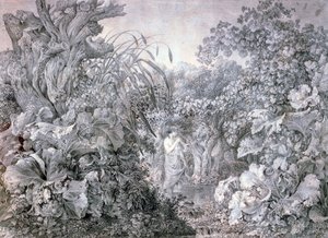 Ein Mädchen im Wald von Weidenau, ca. 1777-1835 von Carl Wilhelm Kolbe the elder