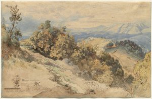 Sonne und Regen in der Serpentara bei Olevano von Carl Wilhelm Müller