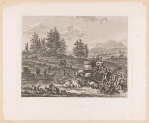 Weinlese in einer Landschaft von Carl Wilhelm Weisbrod