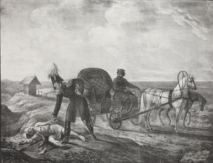 Kaiser Alexander I. hilft einer bedürftigen Person, 1820