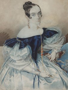 Porträt einer Dame mit Lorgnette, 1830er Jahre