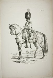 Königliche Garde, normannischer berittener Soldat und Pferd, Nr. 2 von Carle Vernet