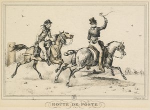 Szenen des täglichen Lebens, Straßen und Wege: Postroute von Carle Vernet