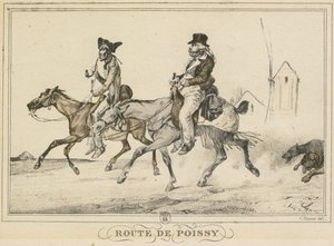 Szenen des täglichen Lebens, Straßen und Wege: Straße nach Poissy von Carle Vernet