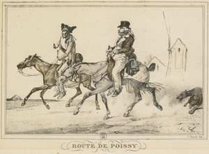 Szenen des täglichen Lebens, Straßen und Wege: Straße nach Poissy von Carle Vernet