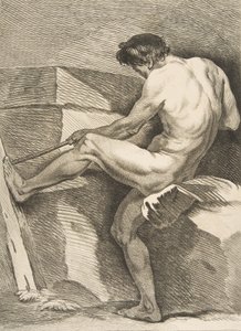 Ein Académie: Mann zieht an einer Schnur, 1742-43 von Carle van Loo
