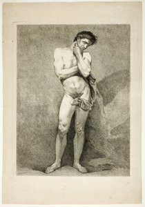 Figur, aus Sechs Figuren Académiques von Carle van Loo