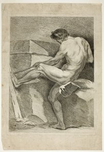 Figur, aus Sechs Figuren Académiques von Carle van Loo