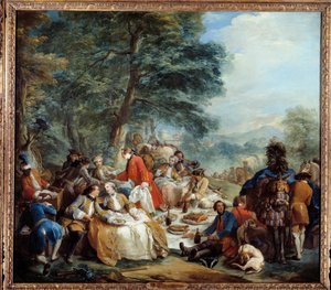 Jagdpause: Ein Picknick von Adligen während eines Jagdausflugs
