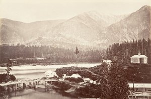 Kaskaden, Oregon, 1867, gedruckt ca. 1876 von Carleton Emmons Watkins