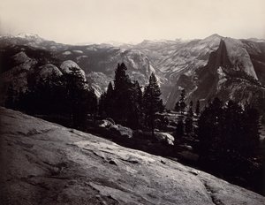 Blick vom Sentinel Dome, Yosemite, 1865-66 von Carleton Emmons Watkins
