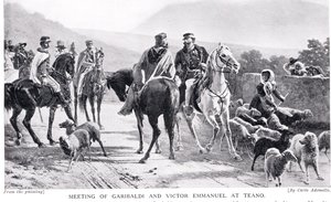 Treffen von Garibaldi und Viktor Emanuel in Teano, Illustration aus 