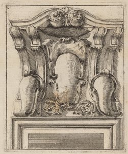 Architektonisches Motiv mit drei Schilden