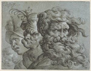 Vier Charakterköpfe von Jungen und Männern unterschiedlichen Alters von Carlo Biffi