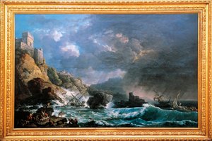 Schiffswrack in felsiger Bucht, von Carlo Bonavia (aktiv 1755-1788), Italien von Carlo Bonaria or Bonavia
